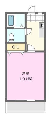 ハーヴェスト(1K/1階)の間取り写真