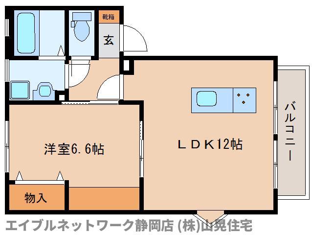 パークハイム仁科(1LDK/1階)の間取り写真