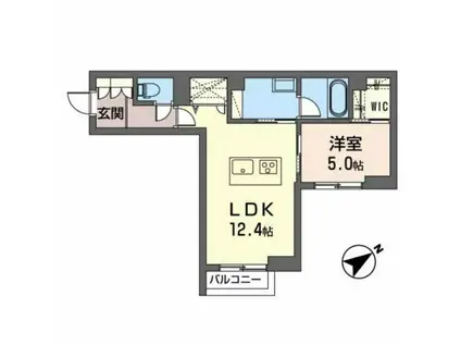 シャーメゾン ライト二番館(1LDK/1階)の間取り写真
