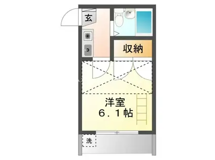 西羽田ヴィレッジ(1K/1階)の間取り写真
