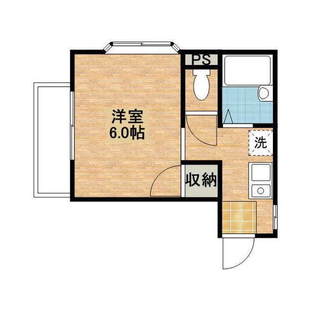 城東ハイツ(1K/1階)の間取り写真