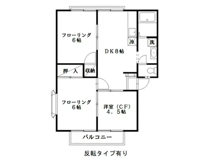サンハイツ黒松(3DK/2階)の間取り写真