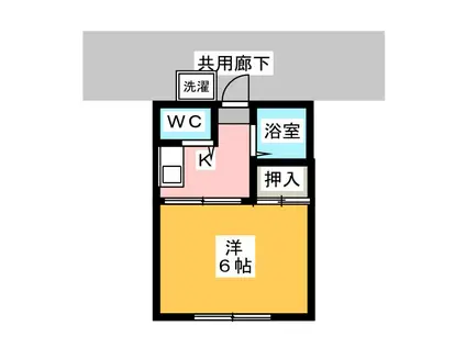 花泉ハナハイム(1K/1階)の間取り写真