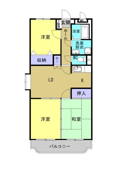 ファミーユK.A.Y(3LDK/3階)の間取り写真