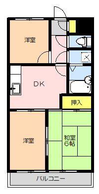 サンライフ河辺(3DK/4階)の間取り写真