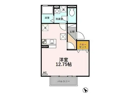 レジェンド II(ワンルーム/1階)の間取り写真