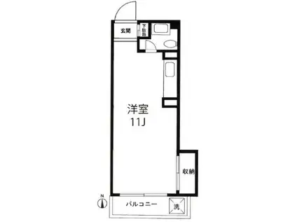 マカッサルマンション(ワンルーム/3階)の間取り写真