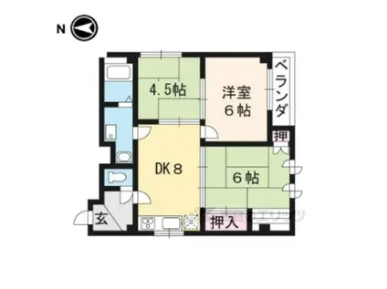 プラザ晴明館(3DK/4階)の間取り写真