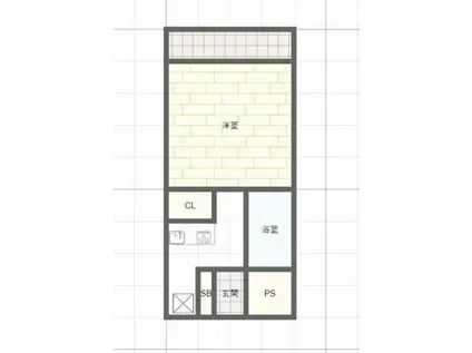 ベルトピア姫路I(1K/6階)の間取り写真