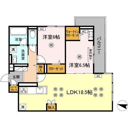 D-ROOM飯倉3丁目(2LDK/3階)の間取り写真
