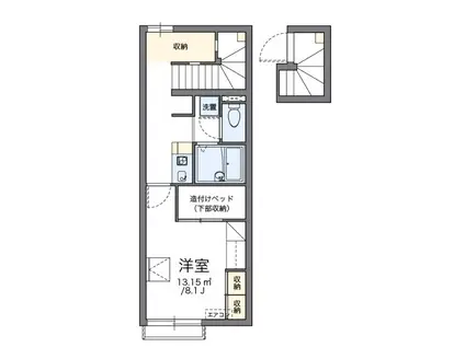 大楽寺II(1K/2階)の間取り写真
