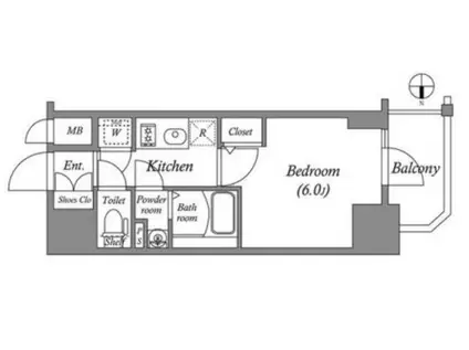 エスリード大阪城クローグ(1K/11階)の間取り写真