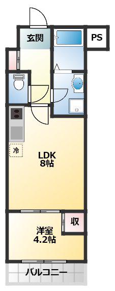 クラブメゾン明石樽屋町(1LDK/5階)の間取り写真