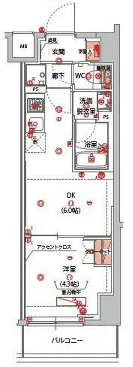 ハーモニーレジデンス東京サウス大塚 7階階 間取り