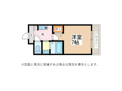 ロワール中央ビル(1K/8階)の間取り写真