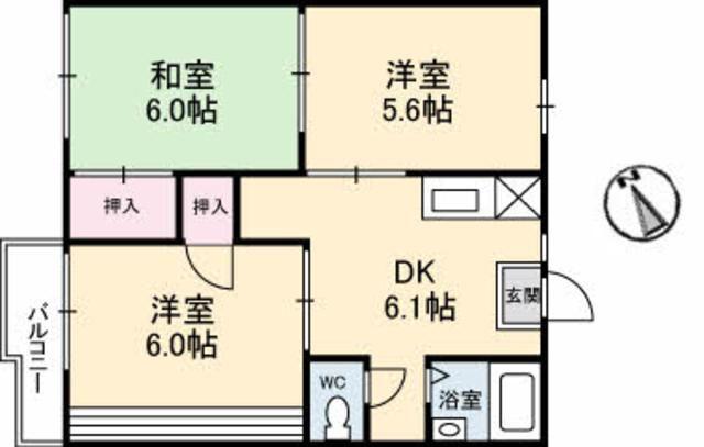 フォーブル吉村 A棟(3DK/2階)の間取り写真