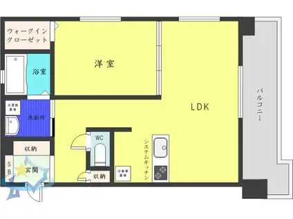 桂和レジデンス円山公園(1LDK/4階)の間取り写真