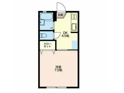 YYシーサイドパレス壱番館(1DK/1階)の間取り写真