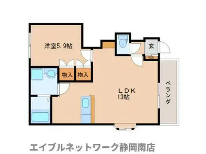 グランチェスタI(1LDK/1階)の間取り写真