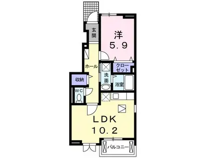 ニュー・雅(1LDK/1階)の間取り写真