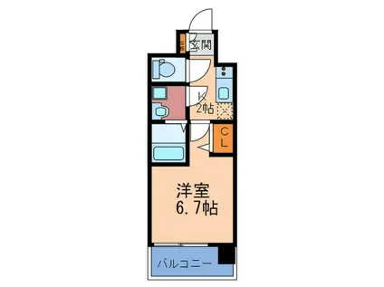 エスリード梅田グレイス(1K/9階)の間取り写真