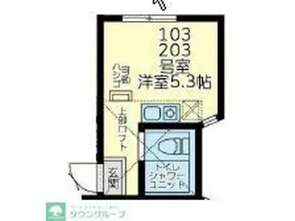 ユナイト白楽レオノールの杜(ワンルーム/1階)の間取り写真