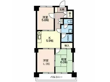 ISHIKAWAビル(3K/2階)の間取り写真