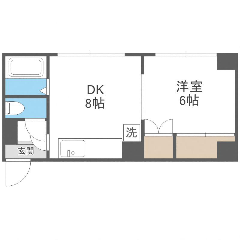 レジデンスやまいち(1DK/4階)の間取り写真
