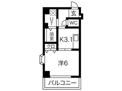 サンパティーク(1K/5階)の間取り写真
