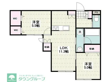 鵠沼石上3丁目メゾン(2LDK/1階)の間取り写真