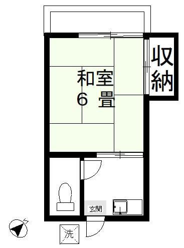 サカエコーポ(1K/2階)の間取り写真