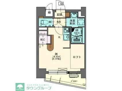 エステシア名駅(ワンルーム/7階)の間取り写真