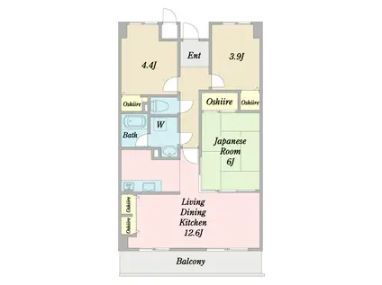 千里パークビューテラス(3LDK/2階)の間取り写真