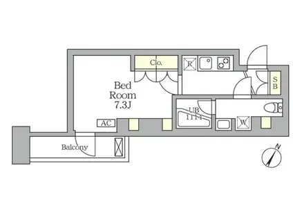アジールコート三宿テラス(1K/4階)の間取り写真