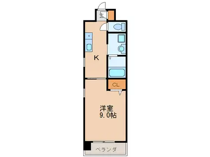 エクセルシオール栄(1K/2階)の間取り写真