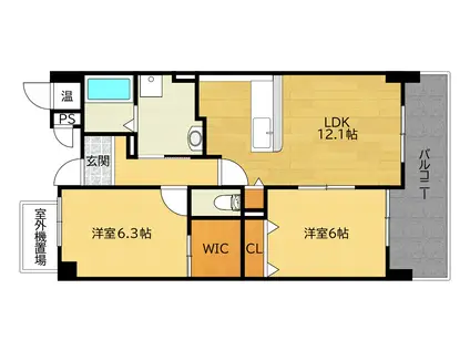 マルーン平野(2LDK/5階)の間取り写真
