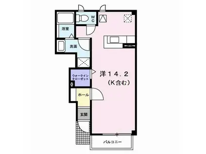 キャプリコートA(1K/1階)の間取り写真