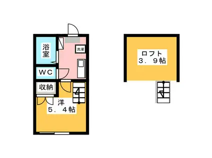 ウィンガーデン川和町A棟(1K/1階)の間取り写真