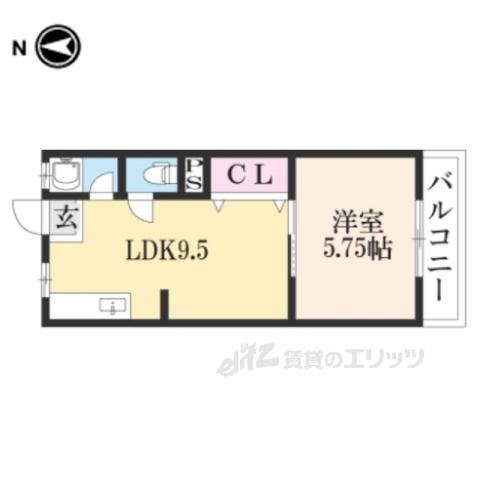 夢ゾン鴨川(1LDK/4階)の間取り写真