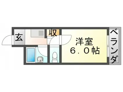 ミューズ上山手(1K/3階)の間取り写真