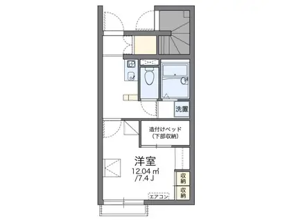 白樺III(1K/1階)の間取り写真