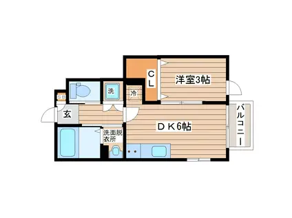 AIN KANO(1DK/1階)の間取り写真