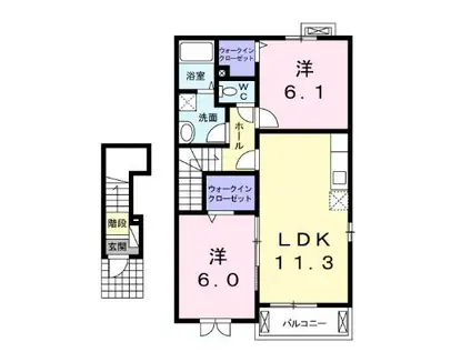 クイーンペガサスIII(2LDK/2階)の間取り写真