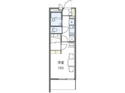 レオパレスミュートス テセラ(1K/2階)の間取り写真