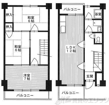 第3清涼マンション(3LDK/2階)の間取り写真