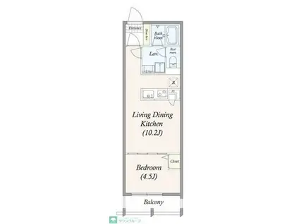 GRAN PASEO三宿(1LDK/2階)の間取り写真