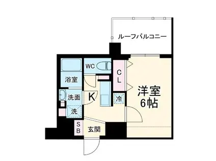 LUXENA勝田台(1K/4階)の間取り写真