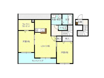 EXCEL COURTA(2LDK/2階)の間取り写真
