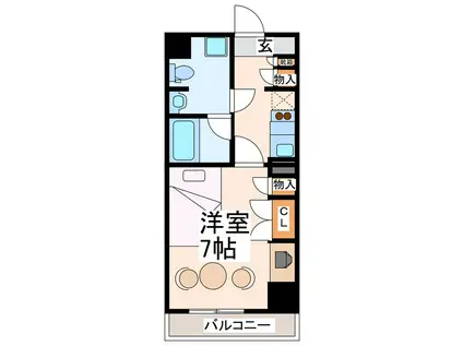 FLAT 熊本(1K/6階)の間取り写真