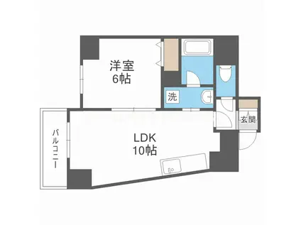 D-REST NAKANOSHIMA(1LDK/5階)の間取り写真
